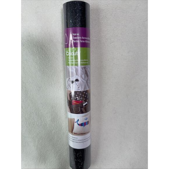 Cricut Iron-On Glitter 12"X19" Black 093573432897 Craft Sheet - Picture 1 of 4